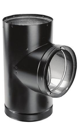 Stovepipe DVL DVL Double-Wall lack Tee w/ Clean-out Cap D C Use with rear exit appliances and appliances