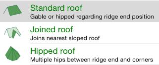 «Joined roof» on the side of the roof to join to the main roof (in