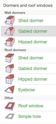 Roofing Roof window 79 Roof dormers Wall dormers To