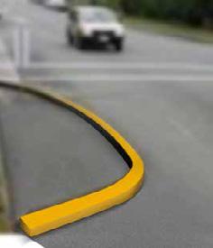 Recycled Rubber Molded Products CURB STONE & SIDEWALKS Ideal for creating traffic circles, curb extensions, medians, or lane widening or narrowing, rubber curb stones are made of flexible rubber that