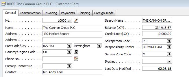 ERP forms