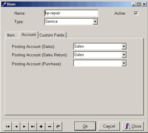 Services You add Service items, if you are offering services to your customer in your business. To add a service item, enter the followings: Name of the item. Select Service under the Type field.