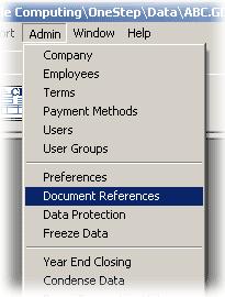 3.16 Setting Up Document References For some of the business documents (e.g. Your sales invoice, cash sales, etc.