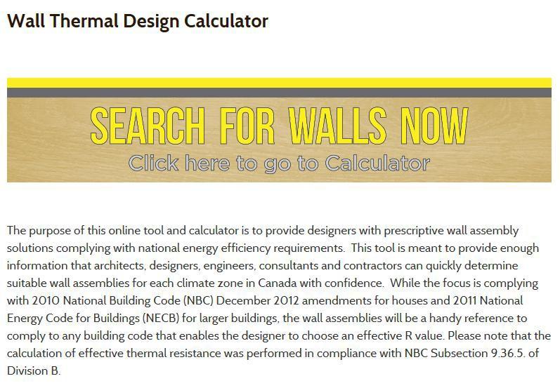 A wall effective thermal resistance design calculator is available at http://cwc.