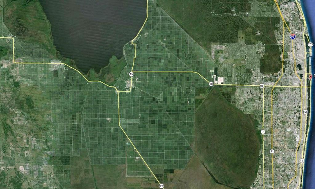 EAA Everglades Agricultural Area Approximately 550,000 acres of fertile, former Everglades habitat south of Lake Okeechobee; mostly in use for agriculture Water levels are managed to maximize