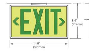 Photoluminescent EXIT Signs UL924 EXIT SIGN SYSTEM The Step Glow X40 Photoluminescent UL924 Exit Signs provide safe way-finding out of public facilites and are LEED complient in 3 catagories.
