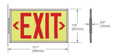 00 over a 30 year period when compared to a single standard incandescent powered exit signs CEILING MOUNTED EDGE MOUNTED SURFACE MOUNTED FEATURES LEED point qualified for energy conservation and