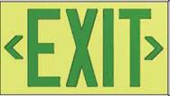 Photoluminescent EXIT Signs 75 Foot Visibility 10I-SG-EXT-75-G1 1 Sided UL924 Exit Sign, 75 foot 18.9 x 9.
