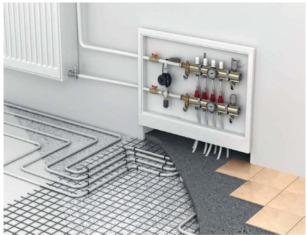 UFH works by connecting pipes laid under the floor to a manifold and then to your heating system.
