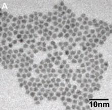 Doped dots: In this transmission electron microscope image, indium arsenide quantum dots, 3.