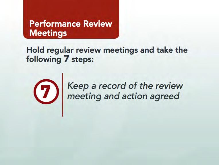 Module 1 Employee performance Show and Read Slide 34: As we said at the outset taking notes and keeping them on file shows a