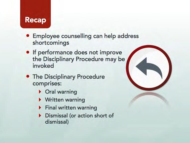 Module 1 Employee performance Show and Read Slide 55: Take