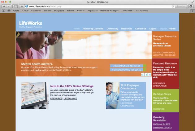 Online Support for You HR website for program administrators www.lifeworkshr.