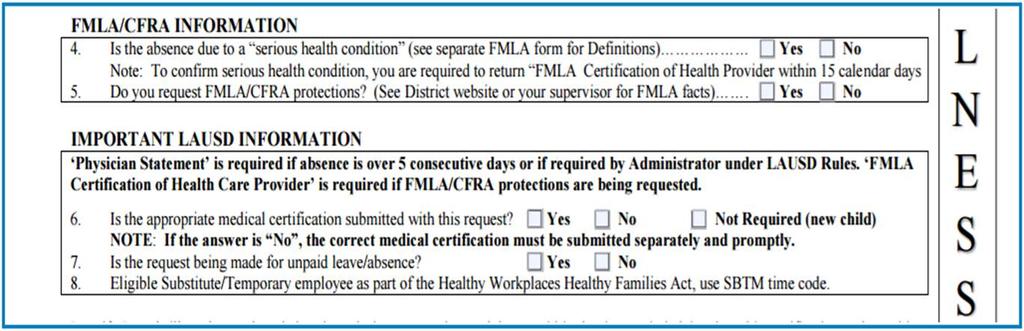 Certification/Request of Absence For Illness,