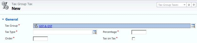 In the Tax Type field, click the dropdown menu In the Look Up Record window click New PSA