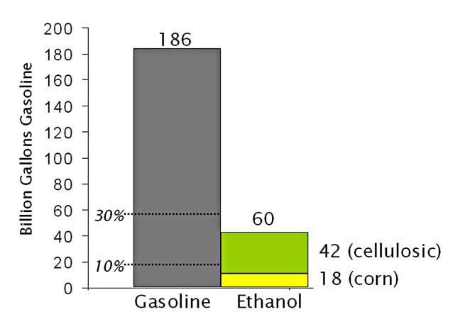 Figure 4. Ethanol production by 2030? Biofuel Limitations The amount of petroleum that we can displace with ethanol is limited, as it is for diesel and biodiesel.
