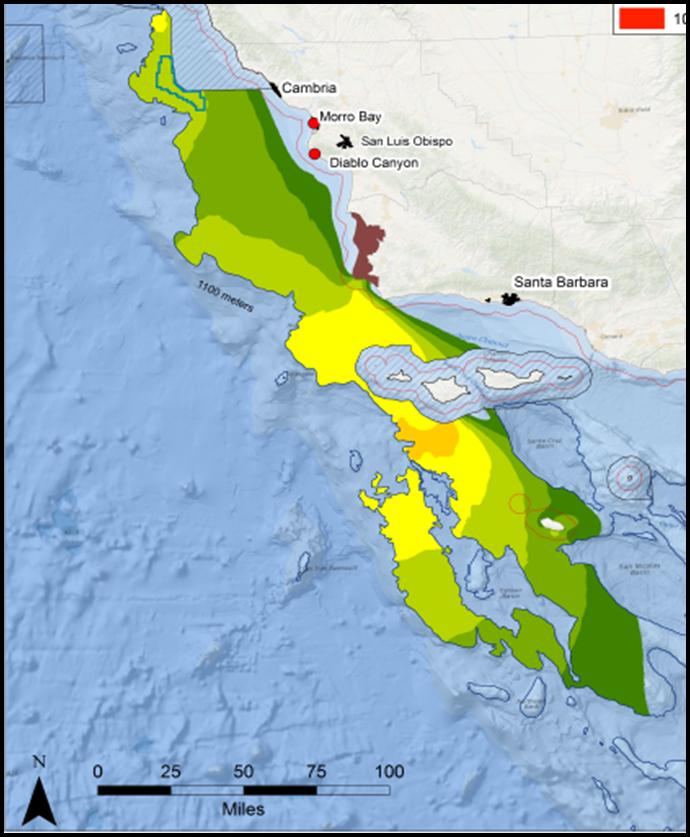 California s Central Coast Favorable wind resources