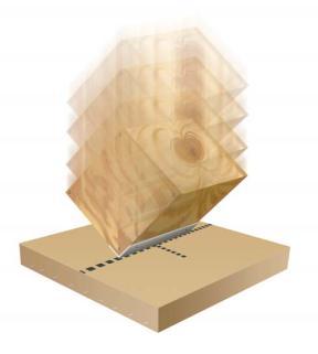 Free-fall drop tester Bridge Impact wooden box Hazard Impact wooden box To perform this test: 1. Inspect the package for any damage.