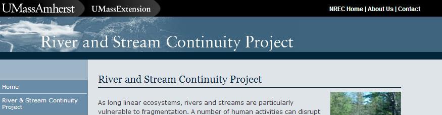 Data Source: River and Stream Continuity Project Aquatic Passability Weighted score based on multiple metrics Assesses a deviation from the ideal