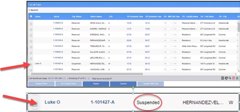 Trip Management- Re-Assign a Suspended Trip To Re-Assign a