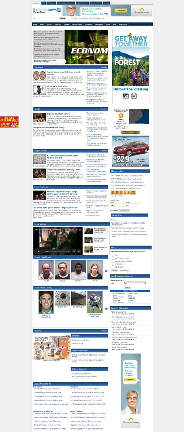 Maximize your online presence with TheTimesNews.com 1 2 3 4 AD... NAME... SIZE (pixels) 1.... Leaderboard...728x90 2... 1/2 Page...300x600 3... Medium Rectangle.