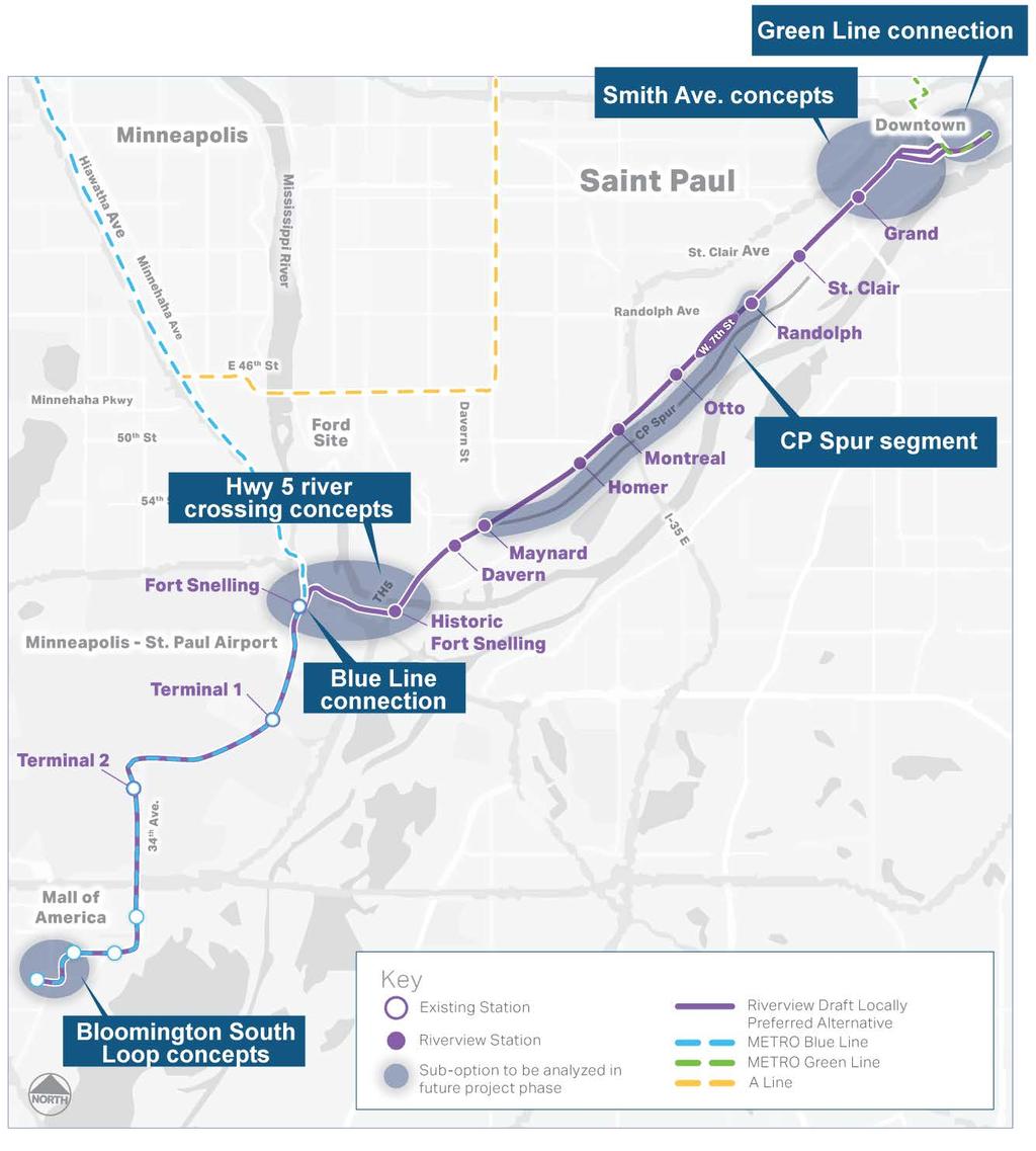 Exhibit 9: Riverview Locally Preferred Alternative The PAC decision to support the initiation of two separate transit studies to serve the Ford Corridor entails an implementation plan with a broad