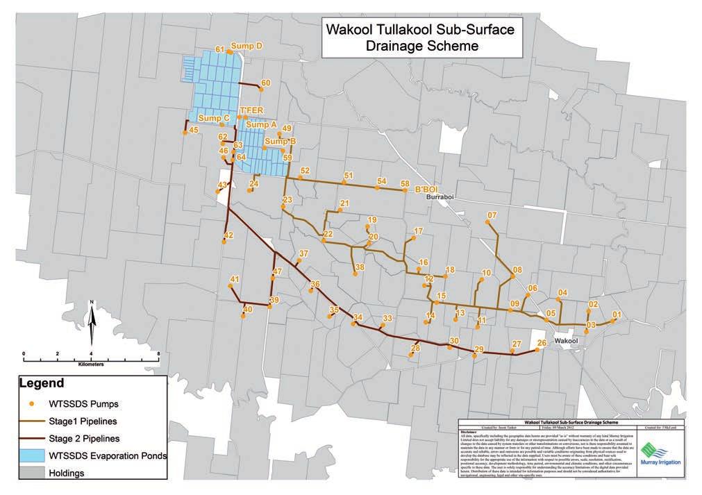 3.2.2 Subsurface drainage service The Wakool Tullakool Sub-Surface Drainage Scheme (WTSSDS) is a salt interception scheme that pumps highly saline groundwater into two evaporation basins.