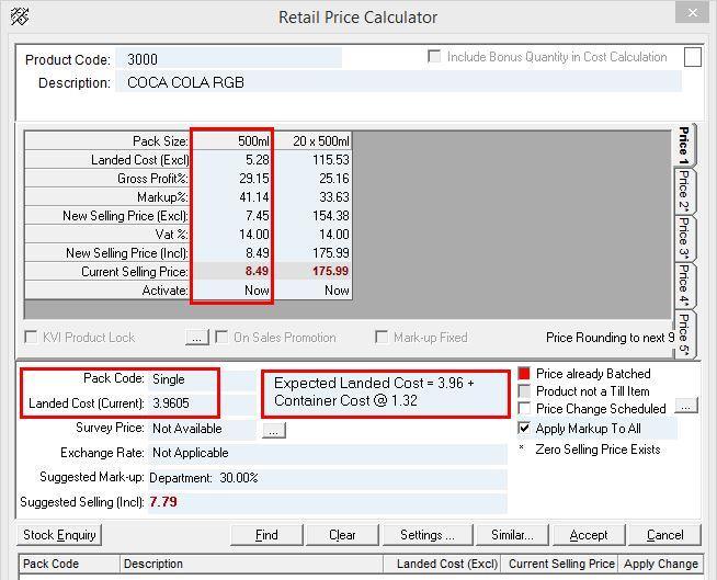 Price Calculator The Price Calculator in Arch enables the user to view the correct costing and profit margins in addition to the selling price for the base products