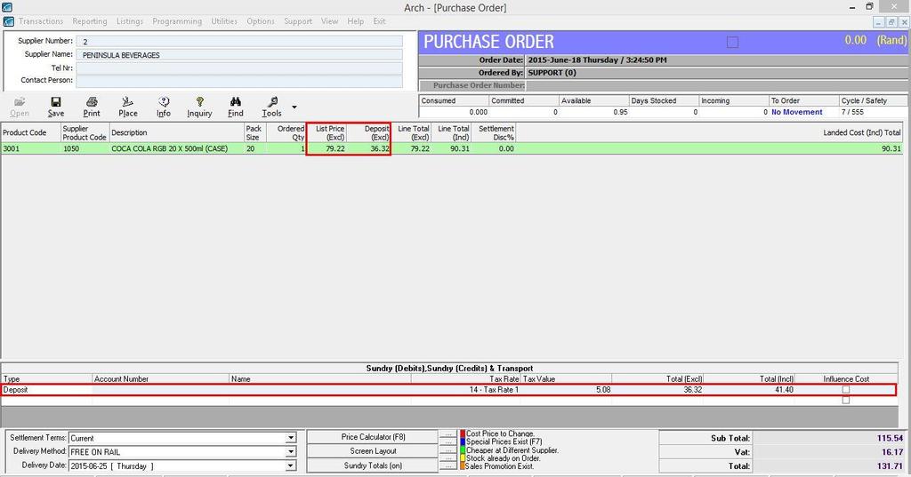 Purchasing and Receiving Procedures Once the correct setup has been completed for Beverage Products, Arch will make the ordering and receiving of