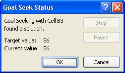 The first thing Excel is looking for is "Set cell". This is not very well named. It means "Which cell contains the Formula that you want Excel to use". For us, this is cell B3.