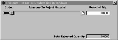 UOM Purchase Receives Screen s Unit of Measure Delivered Number of items delivered. Rejected Number of items rejected. Reject button allows items to be rejected on a line-item basis.