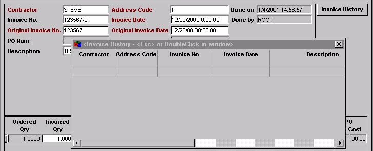 Contractor Purchase Order Invoice Adjustment