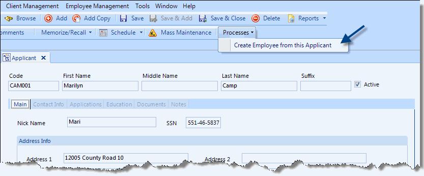 Chapter 2: Applicants Creating An Employee Record in a pop-up window so that you can continue entering information about the employee and complete any other required data properties.
