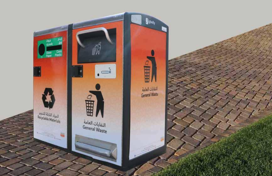 13 Issue 19 January 2018 3. Bigbelly Waste Containers Bigbelly is a waste container (bin) that uses solar power for 100% of its energy needs making it carbon neutral.