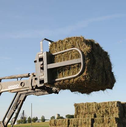 The squeeze can also pick up wrapped bales because of its