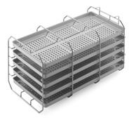 If rotated by 90, it can hold 3 sterilization cassettes. 5 trays included.