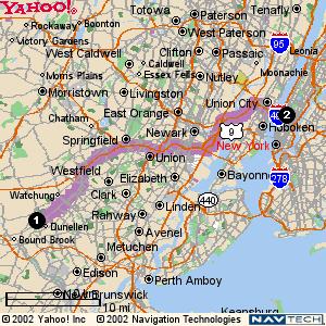Travel Time Prediction Starting from 22 West Way Green Brook, NJ Arriving at