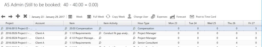 Project C Support contract. Project item 10.03 Billable Support. Use the hour type Senior Consultant for this time entry.