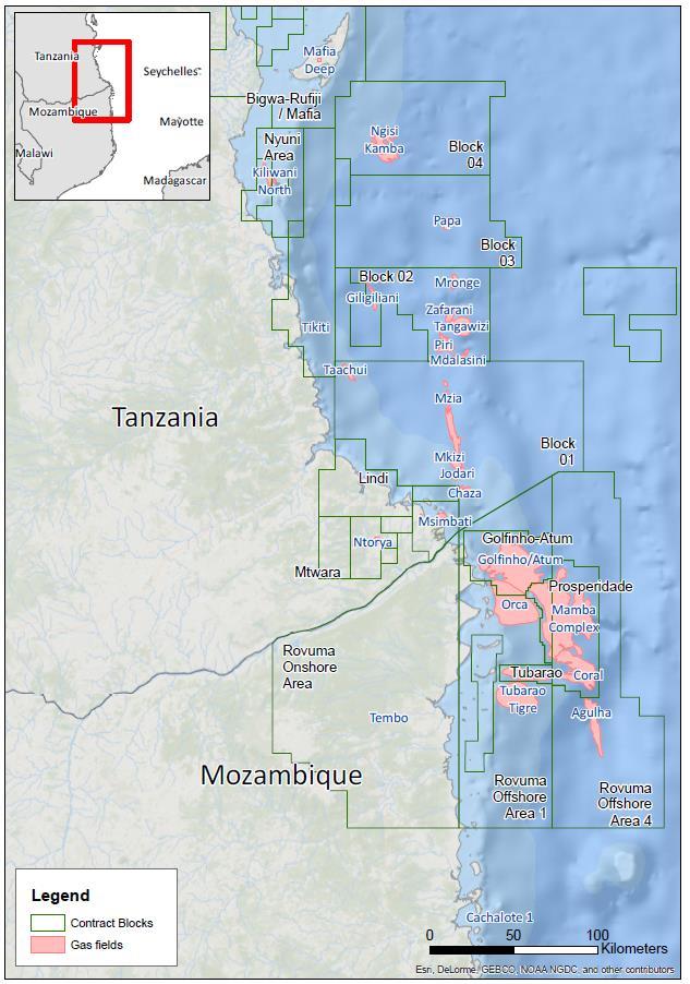 New Gas Suppliers and Emerging Markets Large Resources Found in East Africa Large gas resources have been discovered in Mozambique and Tanzania At least 188 tcf of proven and probable gas reserves