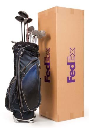 FedEx Golf Bag Box FedEx brand 275 # B/C-flute double wall Max weight 60 lbs.