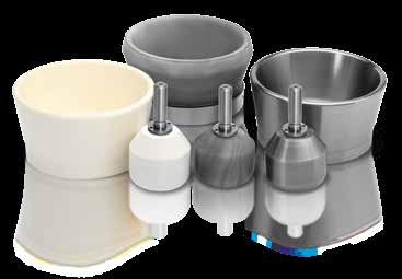 Mortar Grinder 33 Accessories and Options The choice of the suitable grinding set material depends primarily on the hardness of the sample and the possible effects of abrasion on the subsequent