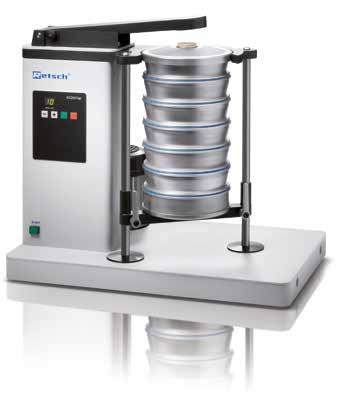 Sieving 80 Tap Sieve Shaker AS 200 tap Mechanizing Hand Sieving 25 mm 20 µm The RETSCH AS 200 tap is suitable for dry sieving with test sieves of 200 mm or 8 diameter.