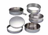 to ISO 9000 ff available on request Stainless steel sieves, 20 μm to 125 mm Also available with perforated plate, round or square Accessories and Options A