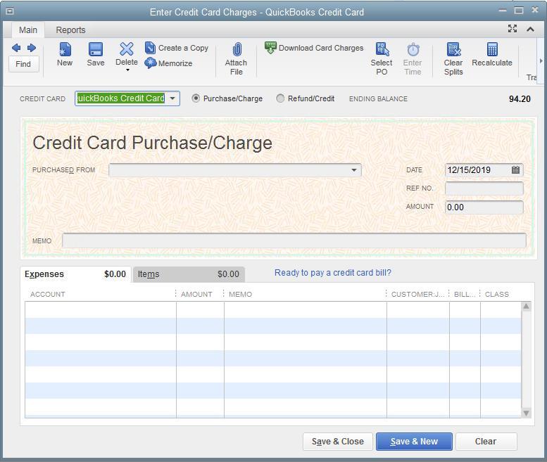 Lesson 5 Using Other Accounts in QuickBooks Entering Credit Card Charges Entering Credit Card Charges QuickBooks lets you choose when you enter your credit card charges.