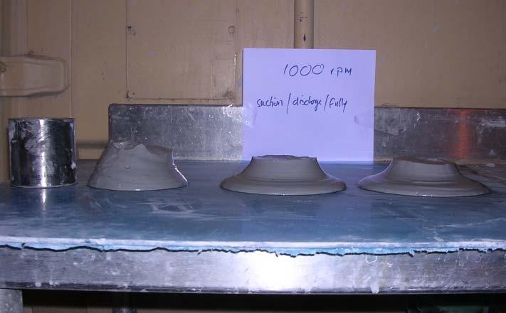 Small scale slump cylinder tests (76 mm high and 76 mm diameter) were conducted for all tests as shown in Figure 5.