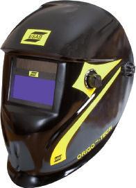 Helmets, Masks & Screens Helmets, Masks & Screens Origo -Tech 9-13 The new stylish high-tech helmet design from ESAB. The new shell is available in 2 striking high gloss colours, Yellow or Black.
