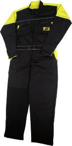 Coveralls Head Protection Available from July ESAB Coverall The ESAB Black and Yellow coverall has been designed to give the welder maximum protection.
