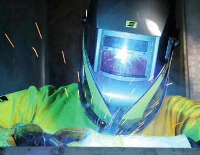 The New-Tech helmets offer a wide viewing area, giving the welder a feeling of increased space awareness.