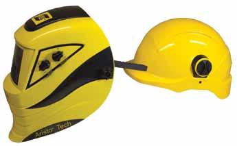If hearing protection is used it is even easier, turn the hearing protectors on the welding helmet upwards and the helmet adapter is automatically turned to the correct position.