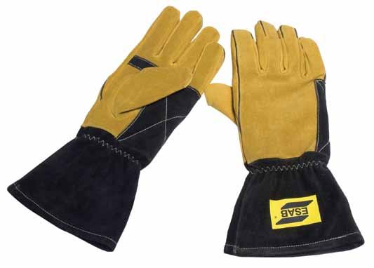 Welding Gloves ESAB has developed special welding gloves for MIG/MAG and MMA welding, in thicker leather and lining, for better resistance to radiated heat.